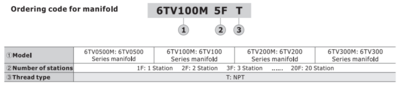 6TV0500M15FT AIRTAC MANIFOLD, 6TV05 SERIES<BR>15 STATIONS
